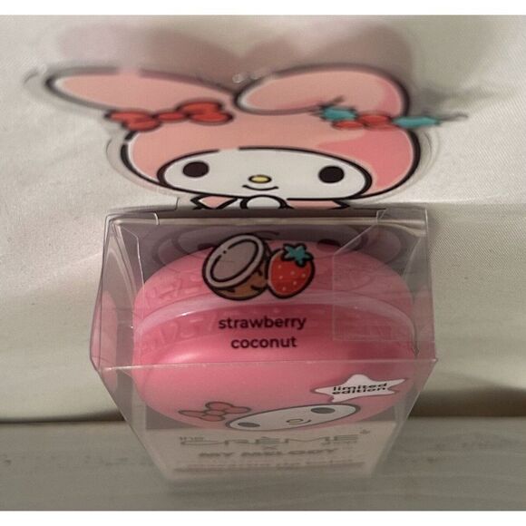 The Crème Shop My Melody Moisture Remedy Strawberry Coconut Macaron Lip Balm NWB - Picture 2 of 3